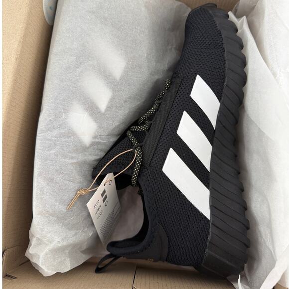 Adidas Kids Unisex Black Gold Metallic Cloud White Kaptir Flow Shoes Size 5.5 - Picture 4 of 13